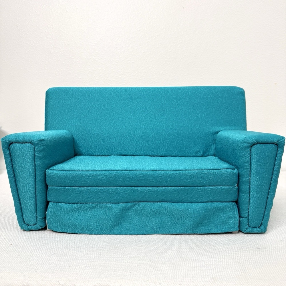 American Girl Maryellen Sofa Bed Couch Sleeper Teal Blue - Couch Only - Picture 4 of 16